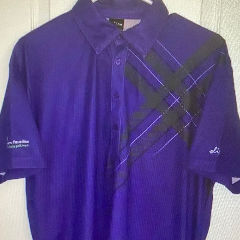 Men's Purple Polo with Black Diagonal Accent